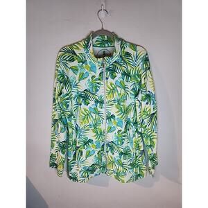 Tommy Bahama Jacket Womens XL Active Floral Tropical Performance Zip Up